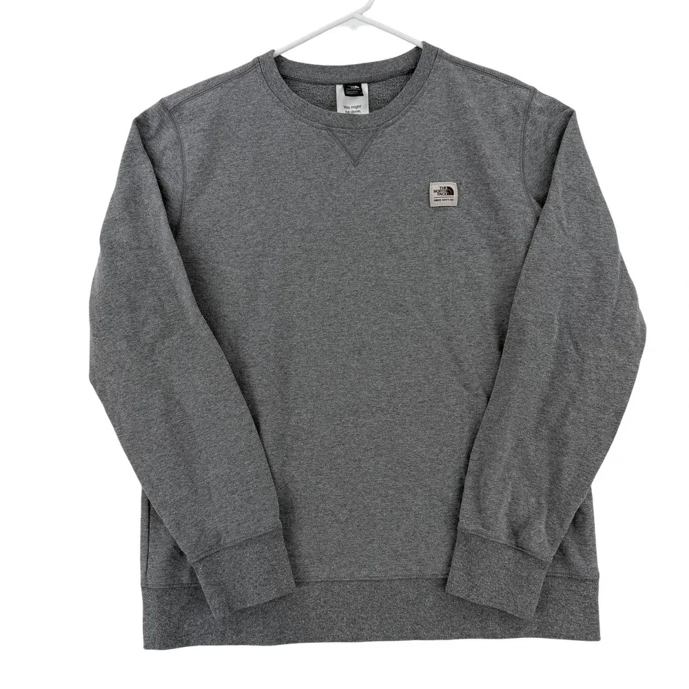 The North Face Sweatshirt Mens Large Gray Fleece Crewneck Circular Design